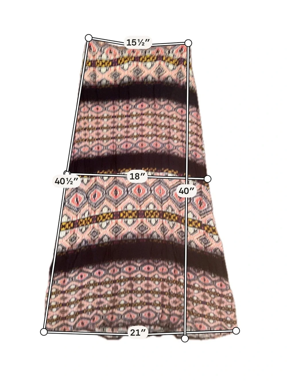 Renee C. Tiered Geometric Maxi Skirt in Black & Pink